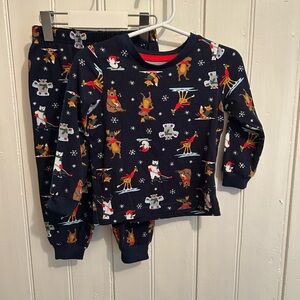 Monkey bars 18m navy blue winter animals 2pc sleep set long sleeve shirt & pants